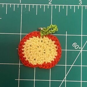 Crochet Apple Necklace Charm